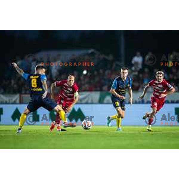 in action during Prva liga Telemach 2025/26 football match between NK Aluminij and NK Celje in Kidricevo, Slovenia on August 17, 2025. Photo: Jure Banfi