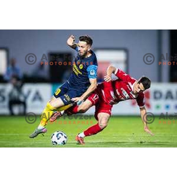 in action during Prva liga Telemach 2025/26 football match between NK Aluminij and NK Celje in Kidricevo, Slovenia on August 17, 2025. Photo: Jure Banfi