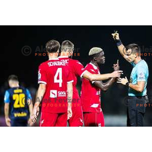 in action during Prva liga Telemach 2025/26 football match between NK Aluminij and NK Celje in Kidricevo, Slovenia on August 17, 2025. Photo: Jure Banfi