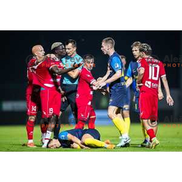 in action during Prva liga Telemach 2025/26 football match between NK Aluminij and NK Celje in Kidricevo, Slovenia on August 17, 2025. Photo: Jure Banfi