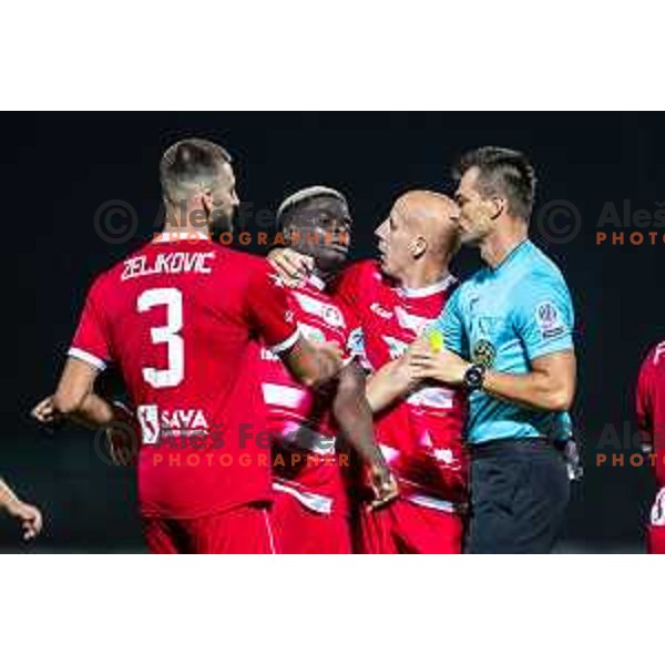 in action during Prva liga Telemach 2025/26 football match between NK Aluminij and NK Celje in Kidricevo, Slovenia on August 17, 2025. Photo: Jure Banfi