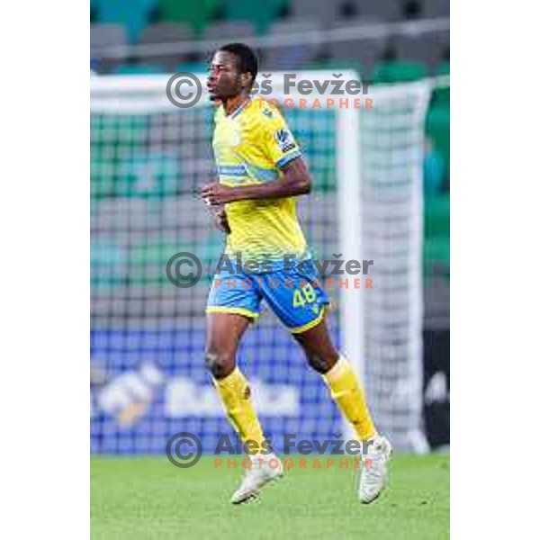 Ahmed Sidibe of Koper celebrates a goal during Prva liga Telemach 2025/2026 football match between Olimpija and Koper in SRC Stozice, Ljubljana, Slovenia on August 17, 2025