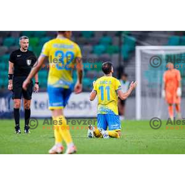 Deni Juric in action during Prva liga Telemach 2025/2026 football match between Olimpija and Koper in SRC Stozice, Ljubljana, Slovenia on August 17, 2025