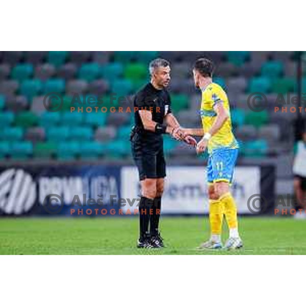 Deni Juric in action during Prva liga Telemach 2025/2026 football match between Olimpija and Koper in SRC Stozice, Ljubljana, Slovenia on August 17, 2025