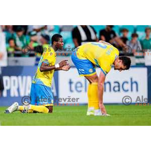 Ahmed Sidibe of Koper celebrates a goal during Prva liga Telemach 2025/2026 football match between Olimpija and Koper in SRC Stozice, Ljubljana, Slovenia on August 17, 2025