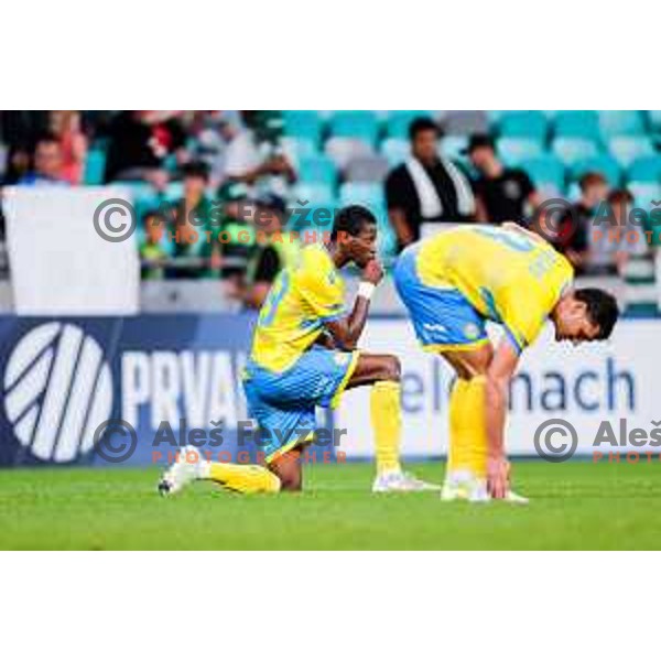 Ahmed Sidibe of Koper celebrates a goal during Prva liga Telemach 2025/2026 football match between Olimpija and Koper in SRC Stozice, Ljubljana, Slovenia on August 17, 2025