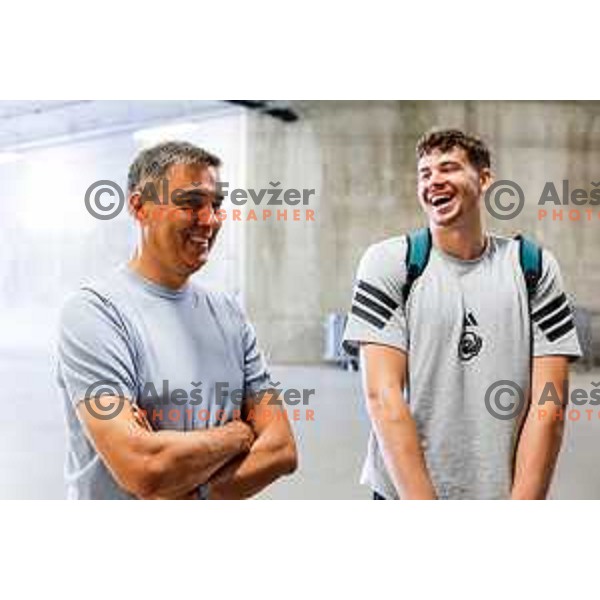 of Cedevita Olimpija during media meeting before departure to summer preparation camp in Kranjska gora at SRC Stozice, Ljubljana, Slovenia on August 18, 2025