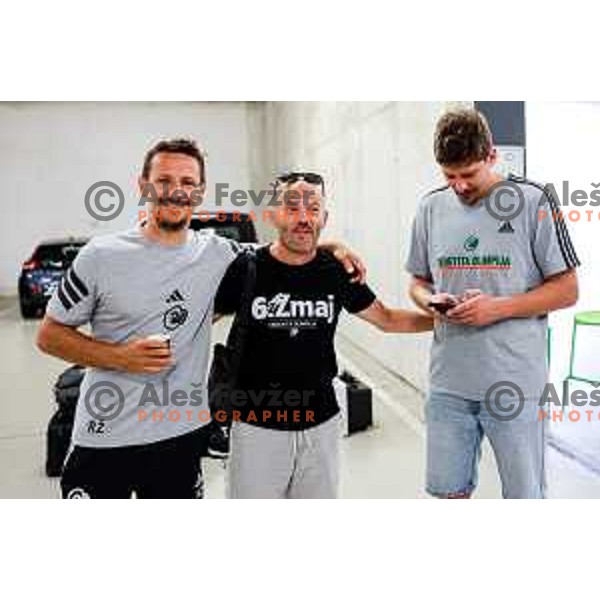 of Cedevita Olimpija during media meeting before departure to summer preparation camp in Kranjska gora at SRC Stozice, Ljubljana, Slovenia on August 18, 2025