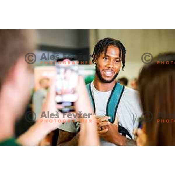 of Cedevita Olimpija during media meeting before departure to summer preparation camp in Kranjska gora at SRC Stozice, Ljubljana, Slovenia on August 18, 2025