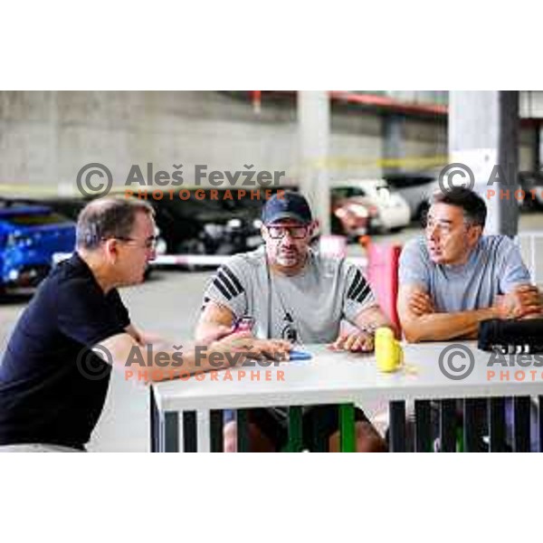 of Cedevita Olimpija during media meeting before departure to summer preparation camp in Kranjska gora at SRC Stozice, Ljubljana, Slovenia on August 18, 2025