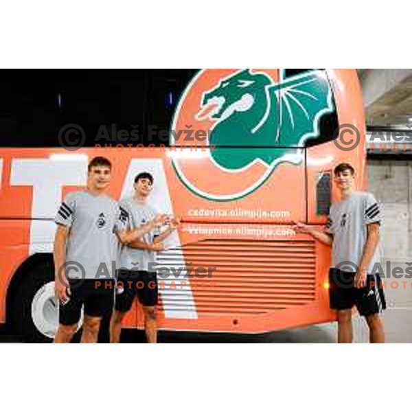 of Cedevita Olimpija during media meeting before departure to summer preparation camp in Kranjska gora at SRC Stozice, Ljubljana, Slovenia on August 18, 2025