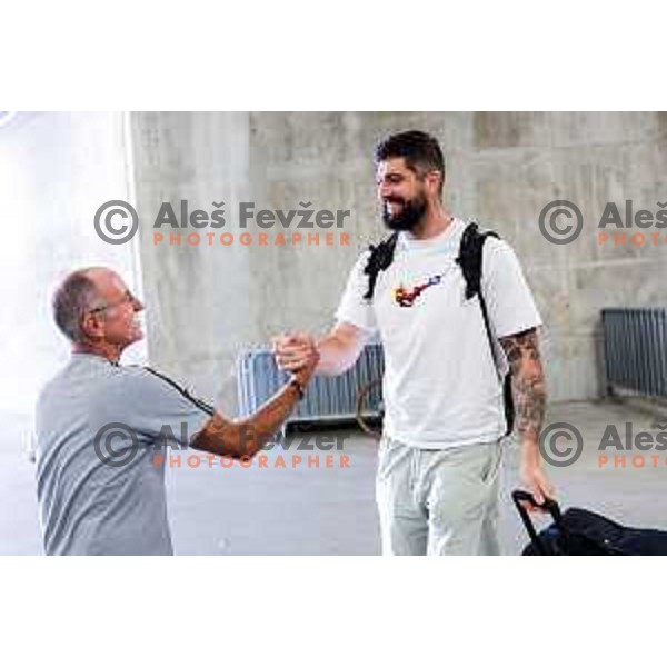 Ziga Dimec during departure to summer preparation camp in Kranjska gora at SRC Stozice, Ljubljana, Slovenia on August 18, 2025