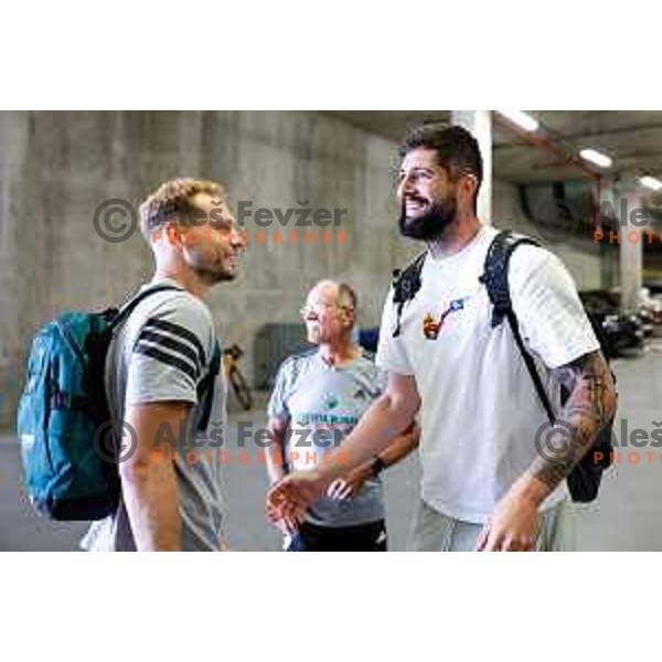 Ziga Dimec during departure to summer preparation camp in Kranjska gora at SRC Stozice, Ljubljana, Slovenia on August 18, 2025