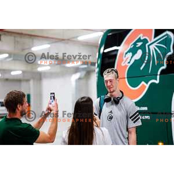 of Cedevita Olimpija during media meeting before departure to summer preparation camp in Kranjska gora at SRC Stozice, Ljubljana, Slovenia on August 18, 2025