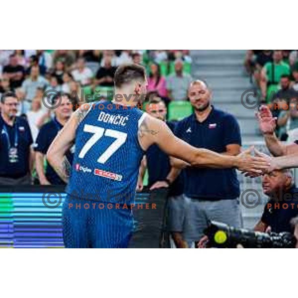 Luka Doncic in action during EuroBasket 2025 preparation game between Slovenia and Great Britain in SRC Stozice, Ljubljana, Slovenia on August 19, 2025