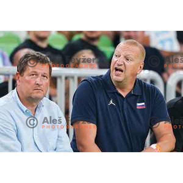 Matej Erjavec during EuroBasket 2025 preparation game between Slovenia and Great Britain in SRC Stozice, Ljubljana, Slovenia on August 19, 2025