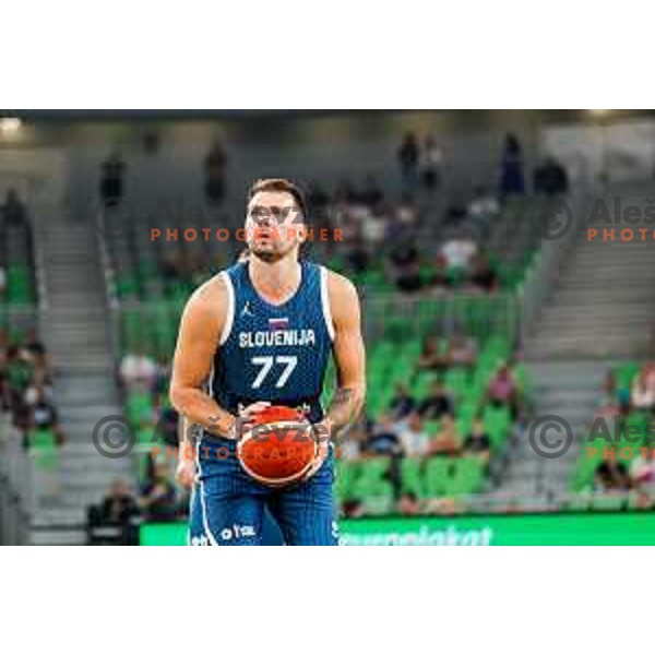 Luka Doncic in action during EuroBasket 2025 preparation game between Slovenia and Great Britain in SRC Stozice, Ljubljana, Slovenia on August 19, 2025
