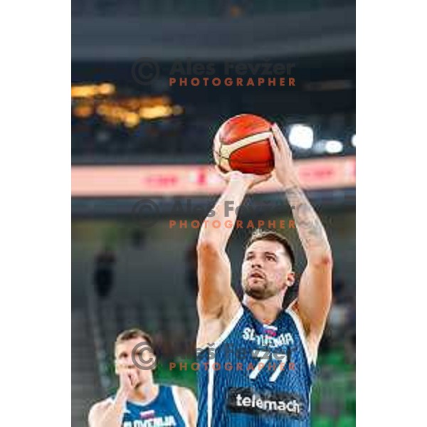 Luka Doncic in action during EuroBasket 2025 preparation game between Slovenia and Great Britain in SRC Stozice, Ljubljana, Slovenia on August 19, 2025
