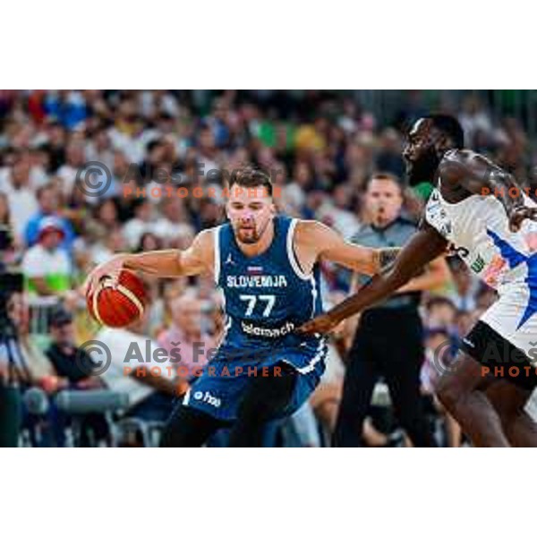 Luka Doncic in action during EuroBasket 2025 preparation game between Slovenia and Great Britain in SRC Stozice, Ljubljana, Slovenia on August 19, 2025