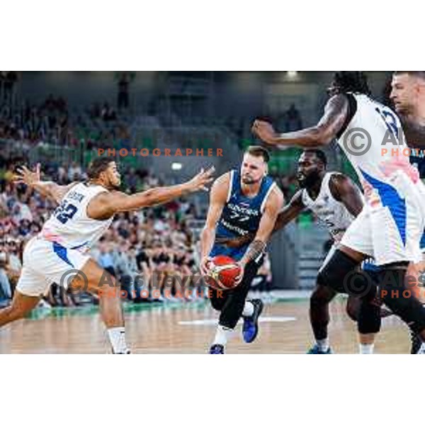 Luka Doncic in action during EuroBasket 2025 preparation game between Slovenia and Great Britain in SRC Stozice, Ljubljana, Slovenia on August 19, 2025