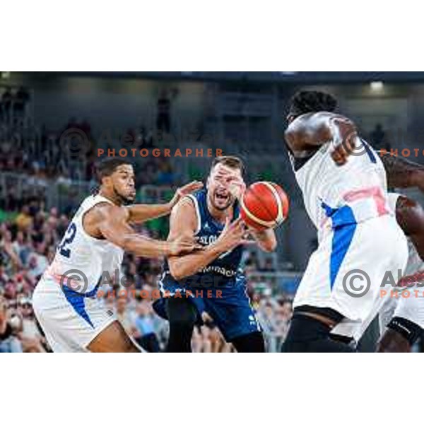 Luka Doncic in action during EuroBasket 2025 preparation game between Slovenia and Great Britain in SRC Stozice, Ljubljana, Slovenia on August 19, 2025