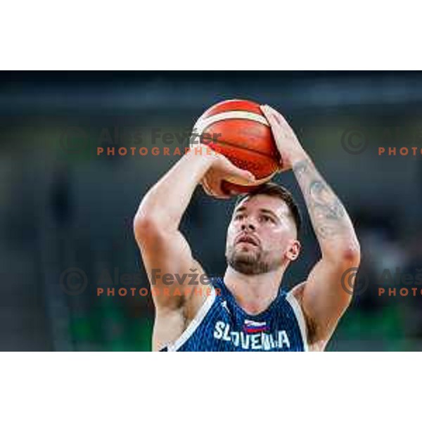 Luka Doncic in action during EuroBasket 2025 preparation game between Slovenia and Great Britain in SRC Stozice, Ljubljana, Slovenia on August 19, 2025