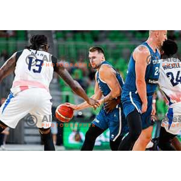 Luka Doncic in action during EuroBasket 2025 preparation game between Slovenia and Great Britain in SRC Stozice, Ljubljana, Slovenia on August 19, 2025