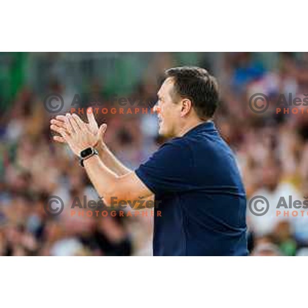 Aleksander Sekulic, head coach of Slovenia during EuroBasket 2025 preparation game between Slovenia and Great Britain in SRC Stozice, Ljubljana, Slovenia on August 19, 2025