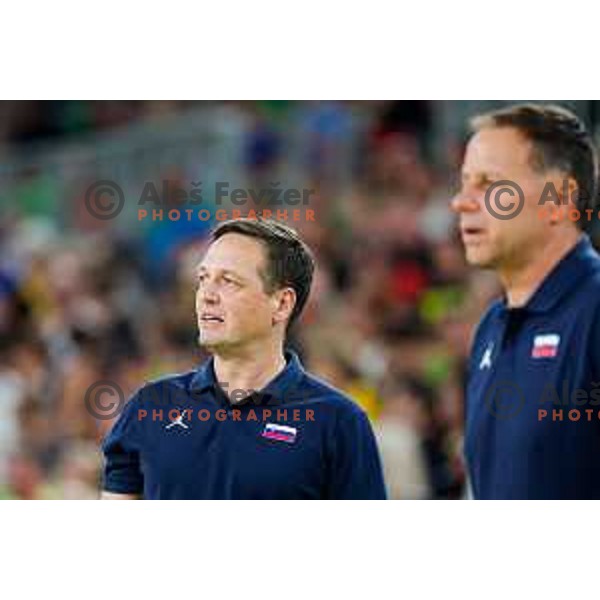 Aleksander Sekulic, head coach of Slovenia during EuroBasket 2025 preparation game between Slovenia and Great Britain in SRC Stozice, Ljubljana, Slovenia on August 19, 2025