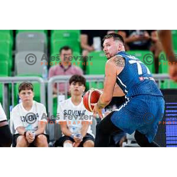 Luka Doncic in action during EuroBasket 2025 preparation game between Slovenia and Great Britain in SRC Stozice, Ljubljana, Slovenia on August 19, 2025