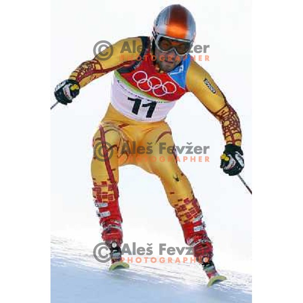 Bourque (CAN) skiing at 2006 Torino Winter Olympic games men\'s Giant Slalom in Sestriere on February 20, 2006