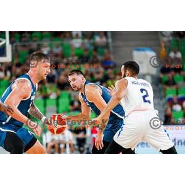 Luka Doncic in action during EuroBasket 2025 preparation game between Slovenia and Great Britain in SRC Stozice, Ljubljana, Slovenia on August 19, 2025