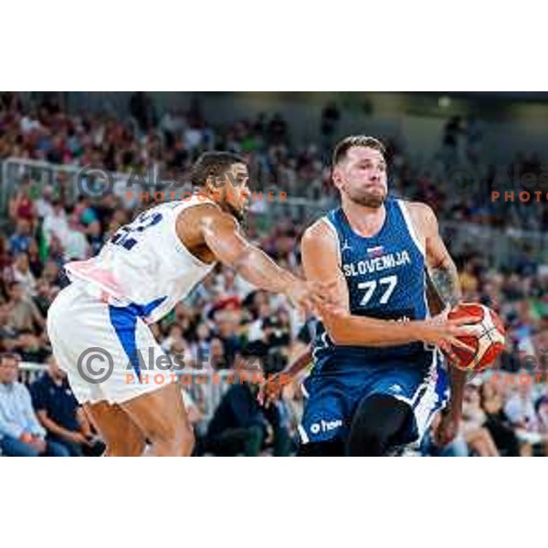 Luka Doncic in action during EuroBasket 2025 preparation game between Slovenia and Great Britain in SRC Stozice, Ljubljana, Slovenia on August 19, 2025