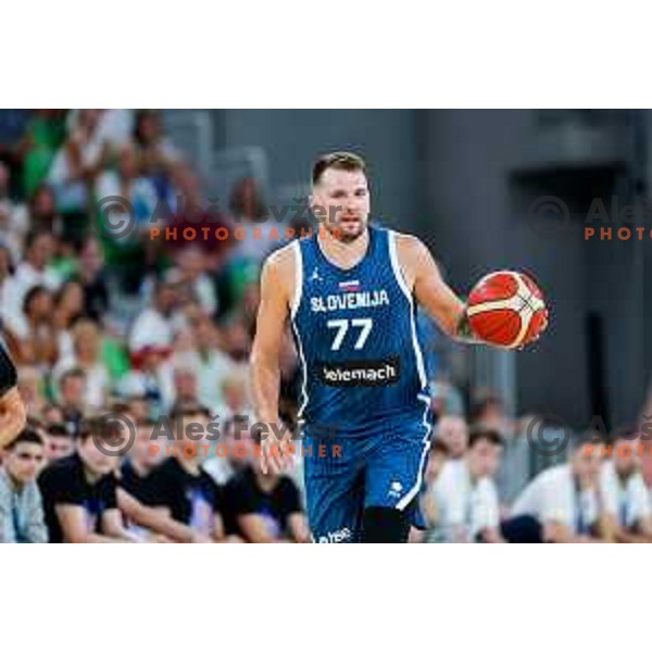 Luka Doncic in action during EuroBasket 2025 preparation game between Slovenia and Great Britain in SRC Stozice, Ljubljana, Slovenia on August 19, 2025