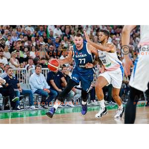 Luka Doncic in action during EuroBasket 2025 preparation game between Slovenia and Great Britain in SRC Stozice, Ljubljana, Slovenia on August 19, 2025