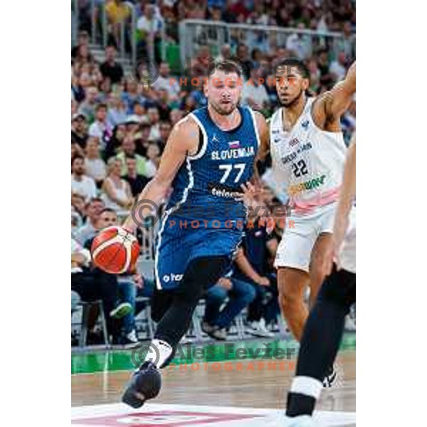 Luka Doncic in action during EuroBasket 2025 preparation game between Slovenia and Great Britain in SRC Stozice, Ljubljana, Slovenia on August 19, 2025