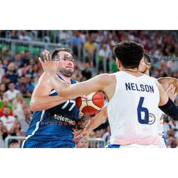 Luka Doncic in action during EuroBasket 2025 preparation game between Slovenia and Great Britain in SRC Stozice, Ljubljana, Slovenia on August 19, 2025