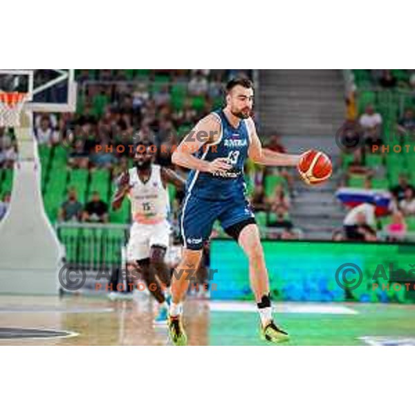 Robert Jurkovic of Slovenia in action during EuroBasket 2025 preparation game between Slovenia and Great Britain in SRC Stozice, Ljubljana, Slovenia on August 19, 2025