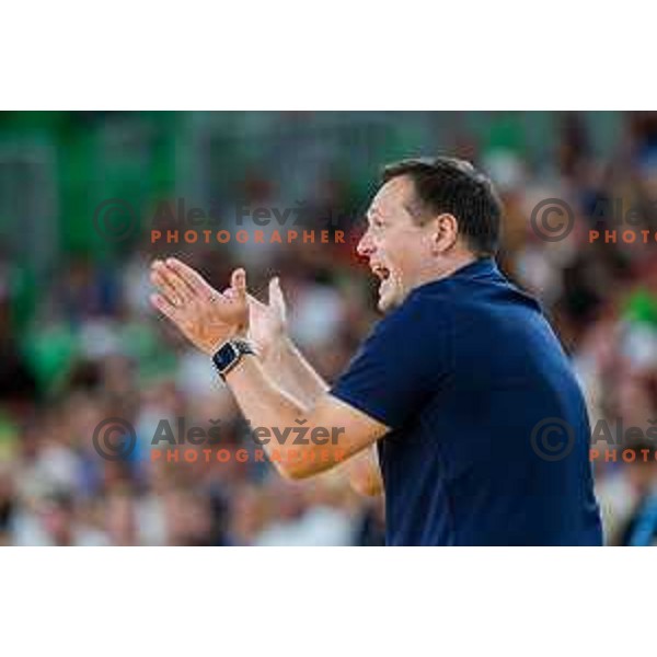 Aleksander Sekulic, head coach of Slovenia during EuroBasket 2025 preparation game between Slovenia and Great Britain in SRC Stozice, Ljubljana, Slovenia on August 19, 2025