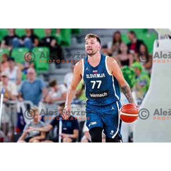 Luka Doncic in action during EuroBasket 2025 preparation game between Slovenia and Great Britain in SRC Stozice, Ljubljana, Slovenia on August 19, 2025