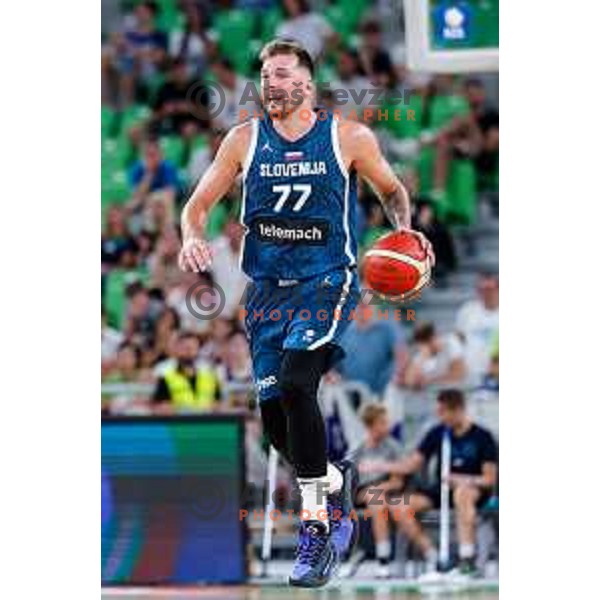 Luka Doncic in action during EuroBasket 2025 preparation game between Slovenia and Great Britain in SRC Stozice, Ljubljana, Slovenia on August 19, 2025