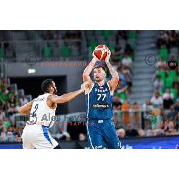 Luka Doncic in action during EuroBasket 2025 preparation game between Slovenia and Great Britain in SRC Stozice, Ljubljana, Slovenia on August 19, 2025