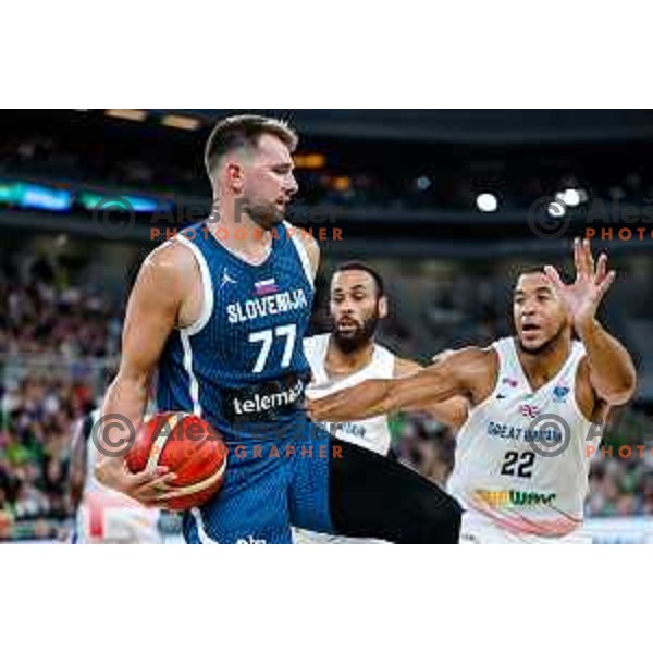 Luka Doncic in action during EuroBasket 2025 preparation game between Slovenia and Great Britain in SRC Stozice, Ljubljana, Slovenia on August 19, 2025