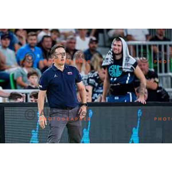 Aleksander Sekulic, head coach of Slovenia during EuroBasket 2025 preparation game between Slovenia and Great Britain in SRC Stozice, Ljubljana, Slovenia on August 19, 2025