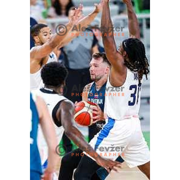 Luka Doncic in action during EuroBasket 2025 preparation game between Slovenia and Great Britain in SRC Stozice, Ljubljana, Slovenia on August 19, 2025