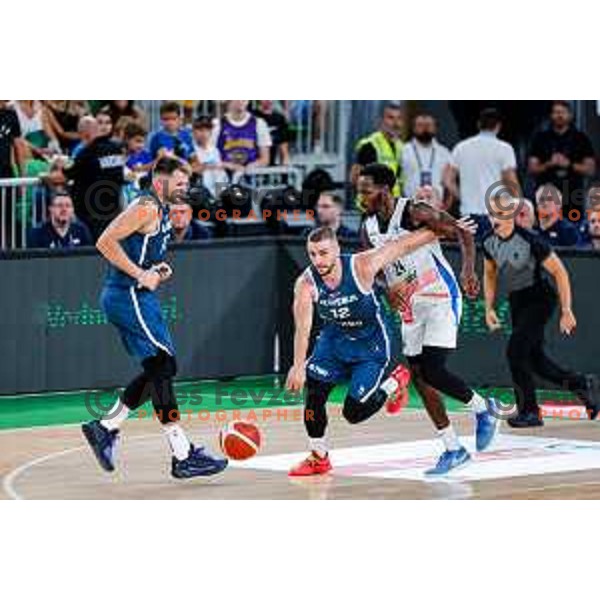 Luka Doncic in action during EuroBasket 2025 preparation game between Slovenia and Great Britain in SRC Stozice, Ljubljana, Slovenia on August 19, 2025