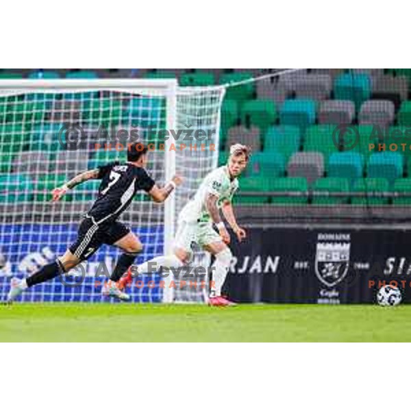 Jost Urbancic in action during UEFA Conference League 2025/2026 play-off football match between NK Olimpija Ljubljana and Noah in SRC Stozice, Ljubljana, Slovenia on August 21, 2025
