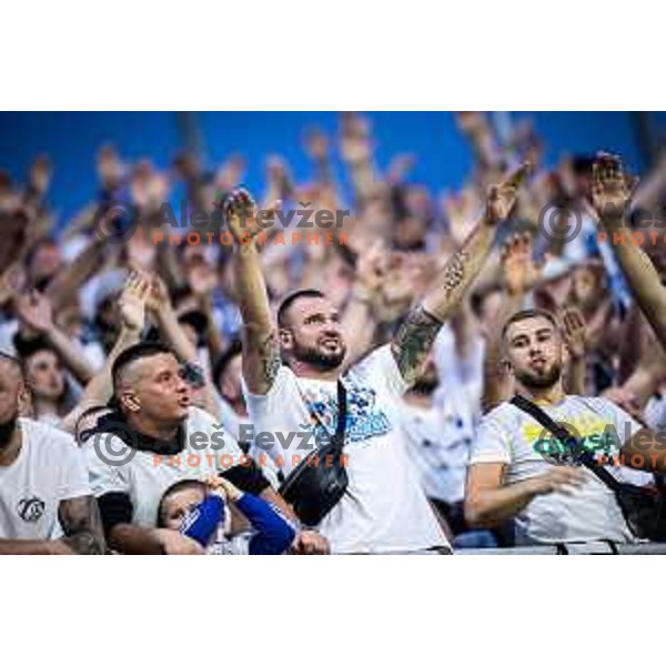 FC Banik Ostrava supporters during UEFA Conference League 2025/26 play-off football match between NK Celje (SLO) and FC Banik Ostrava (CZE) in Stadion z’dezele, Celje, Slovenia on August 21, 2025. Photo: Jure Banfi