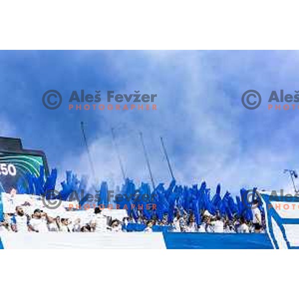 FC Banik Ostrava supporters during UEFA Conference League 2025/26 play-off football match between NK Celje (SLO) and FC Banik Ostrava (CZE) in Stadion z’dezele, Celje, Slovenia on August 21, 2025. Photo: Jure Banfi