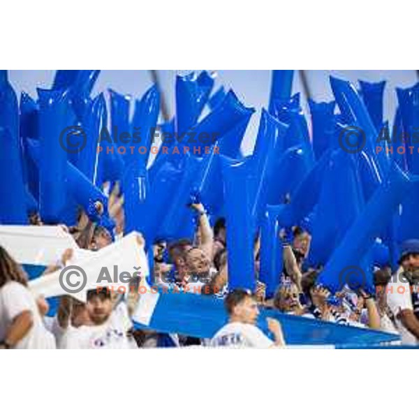 FC Banik Ostrava supporters during UEFA Conference League 2025/26 play-off football match between NK Celje (SLO) and FC Banik Ostrava (CZE) in Stadion z’dezele, Celje, Slovenia on August 21, 2025. Photo: Jure Banfi